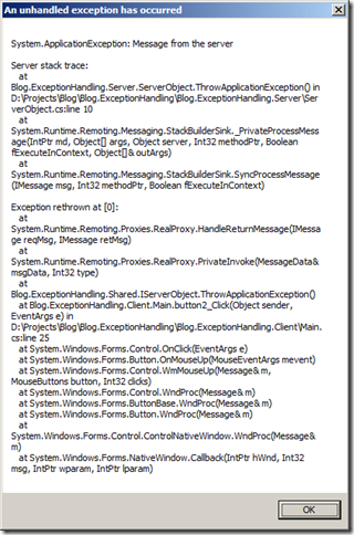 ServerApplicationException ServerApplicationException