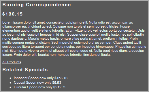 eCommerce Detail eCommerce Detail