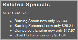 eCommerce Cached Specials eCommerce Cached Specials