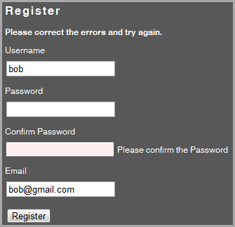 RegisterValidation Validation for User Registration